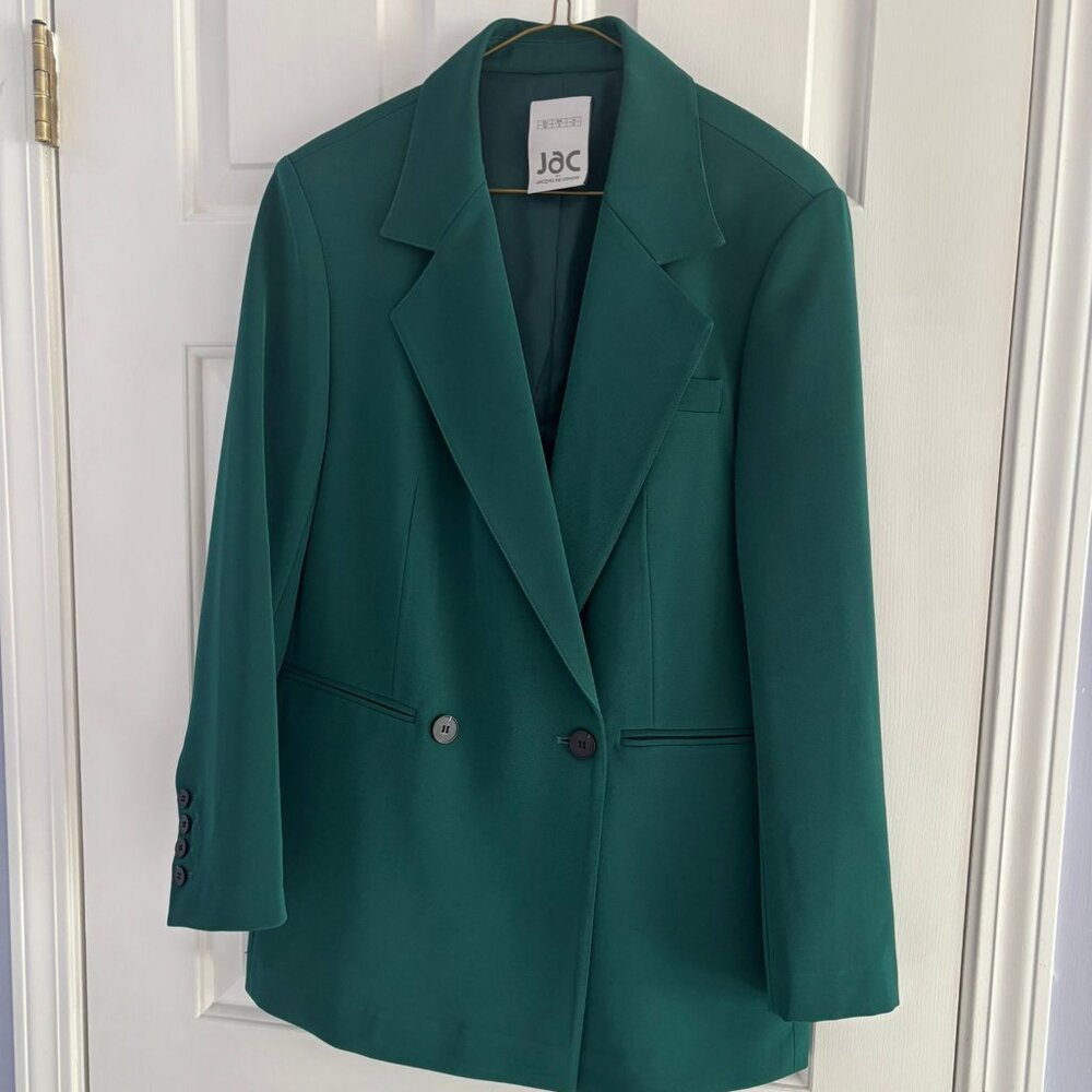 JAC by Jacqueline Conoir Emerald Green Double-Breasted Blazer